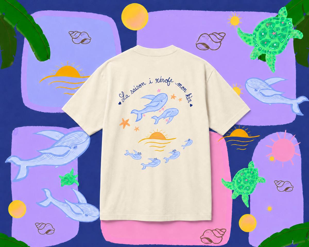 T-shirt Baleine - La saison i résofe mon kèr