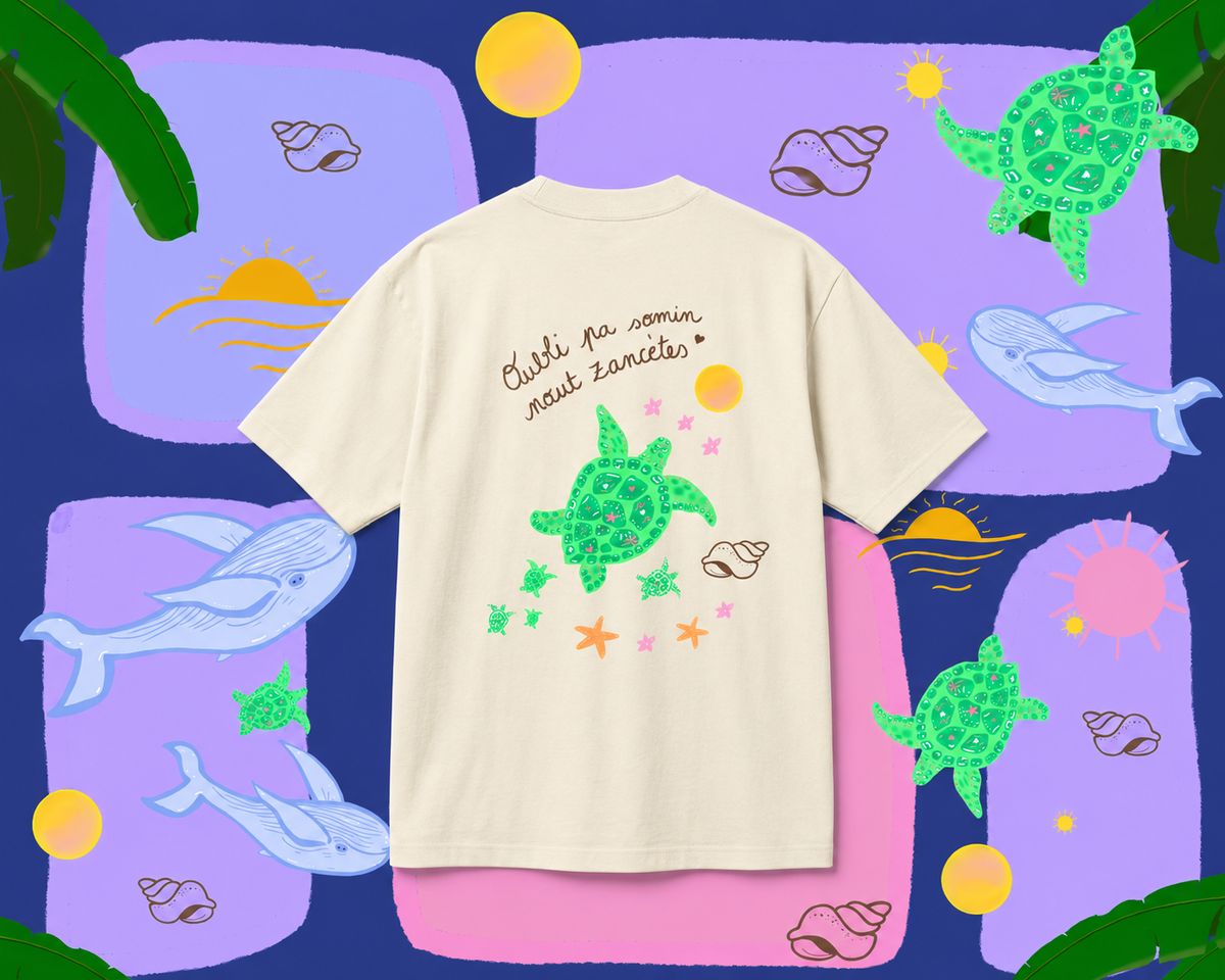 T-shirt Tortue de Mer — Oubli pa somin nout zancètes
