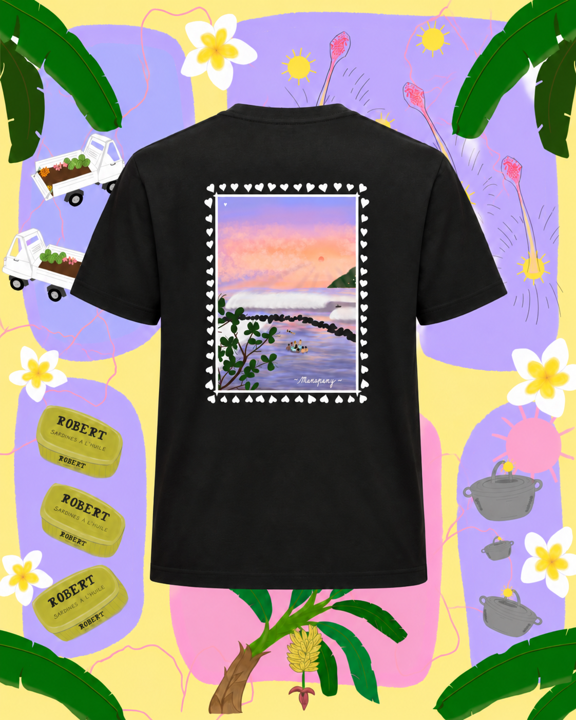 T-shirt  Manapany noir