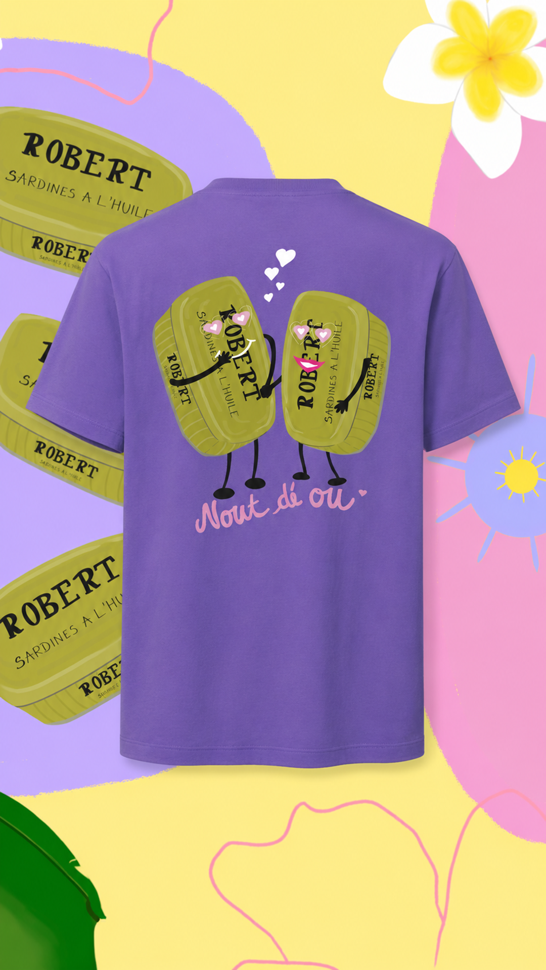 T-shirt Sardines Robert — "Nout dé ou"